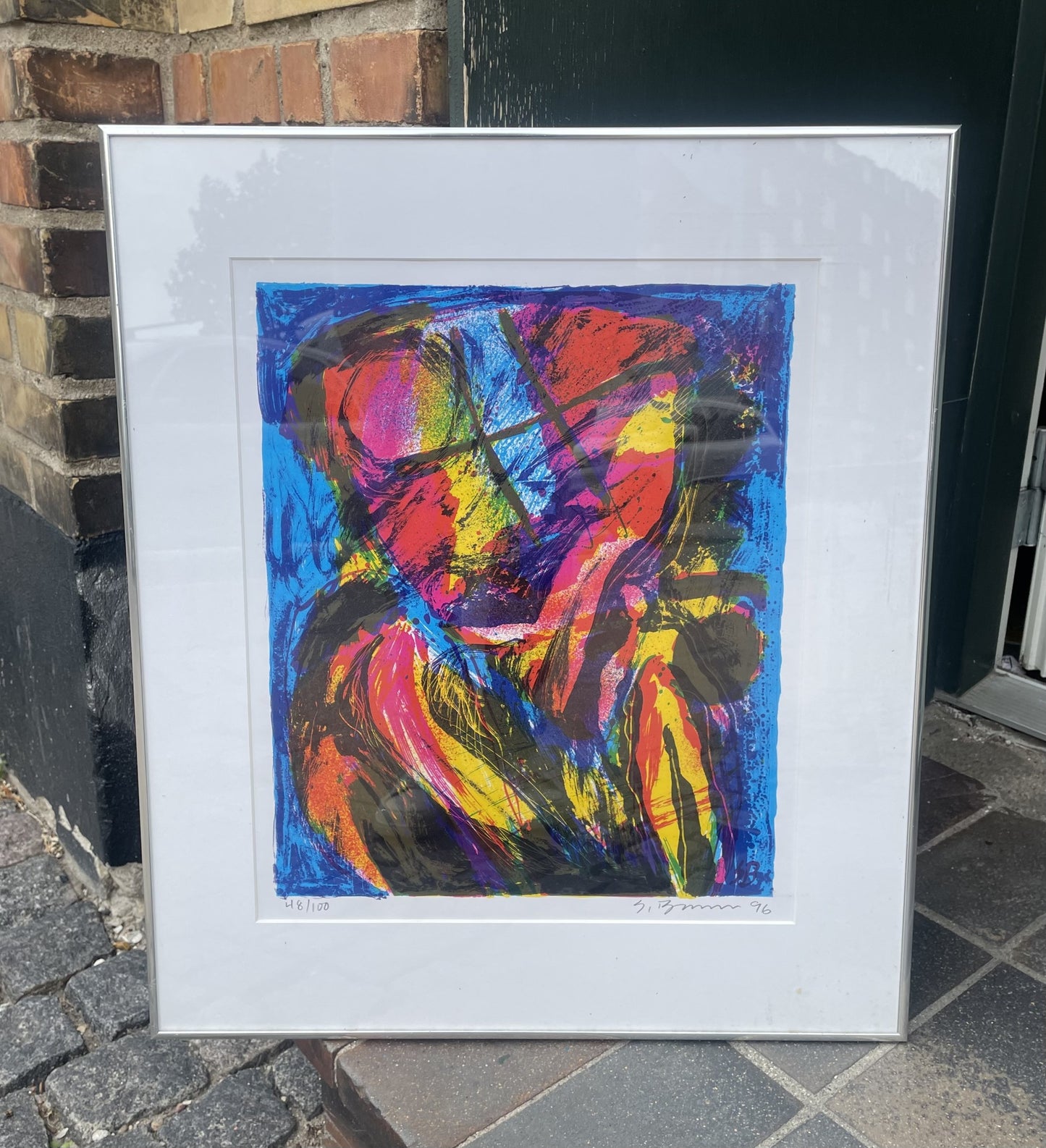 Flot litografi, blyant signeret S.Bruun og 48/100 - nr. 2145744