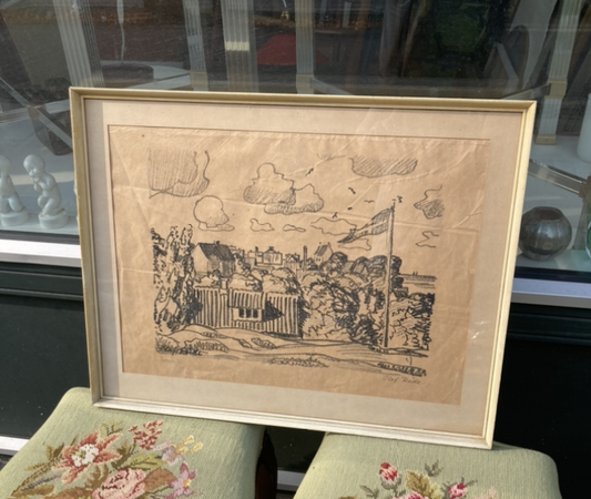 Olaf Rude 1886-1957, trykket er et prøvetryk og er håndsigneret, i fin stand.c