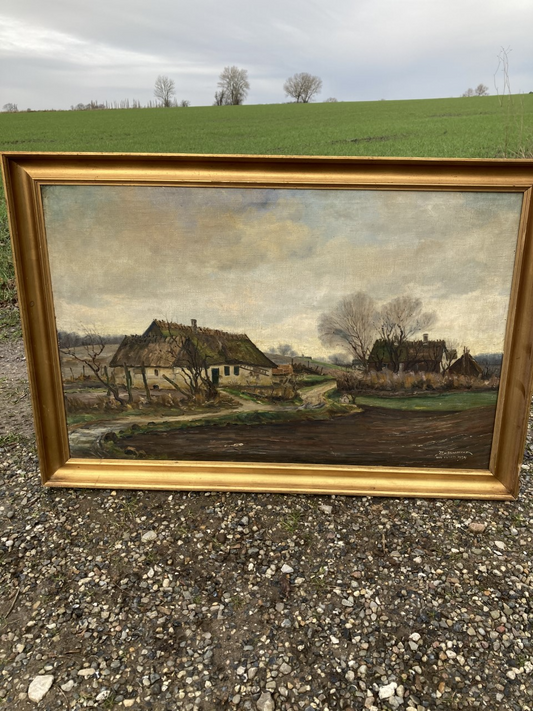 Kunstmaler Carl Bosevang oliemaleri, motiv Esrum 1934